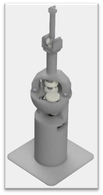 Final CAD render of the 4-DOF letter sorter arm